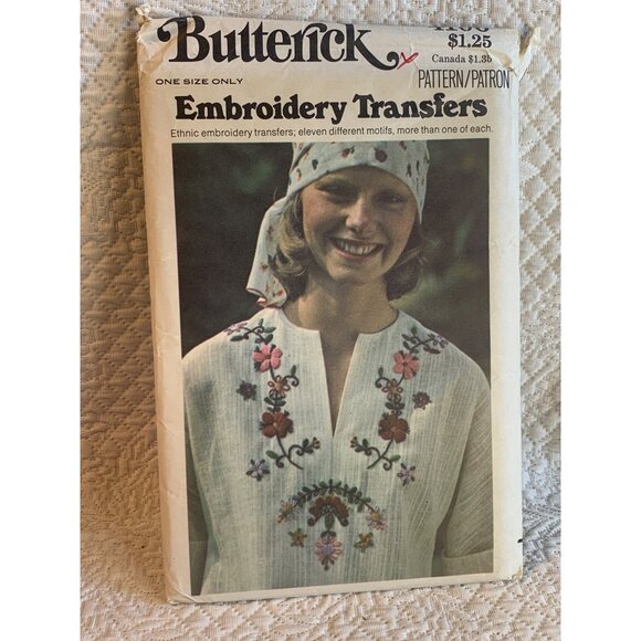 Butterick Other - Butterick Embroidery Transfers Iron On Pattern 4106 - Uncut